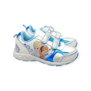 Disney 𖠌 Frozen Running Shoes Sneakers 𖠌 White + Blue 𖠌 Toddler Girl 𖠌 7 𖠌